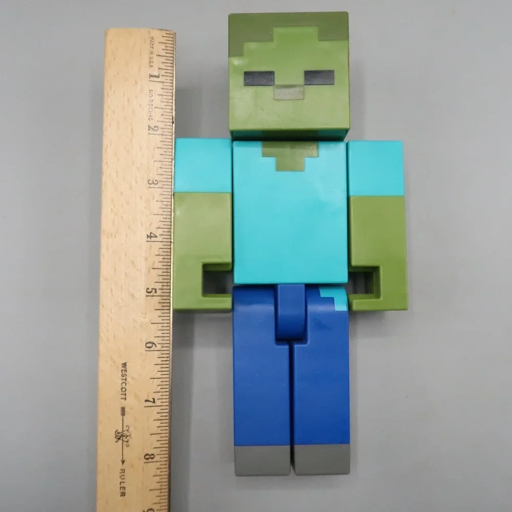 Minecraft Zombie 8 inch Mattel Plastic Posable‎ Toy 2016 Large Size